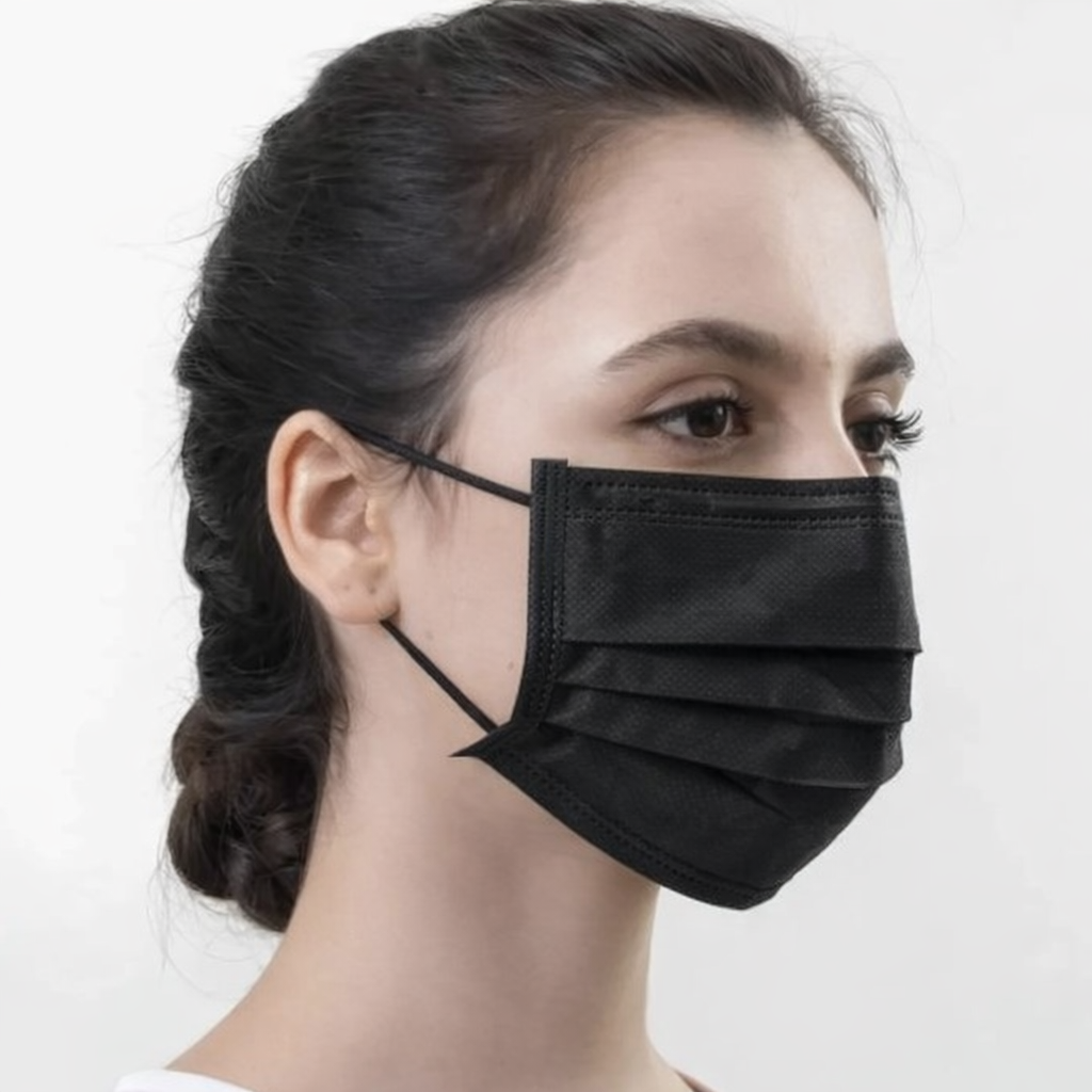 Protective face masks - black 50 pcs.