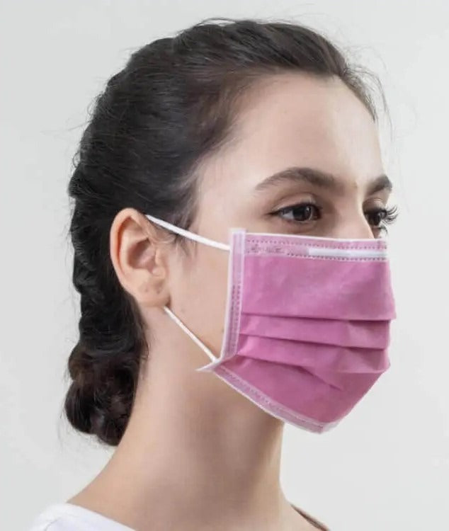 Предпазни маски за лице - розови 50 бр.